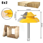 6mm/6.35mm/8mm CNXING Carbide Alloy Shank 45 Degree Lock Miter Router Bit for Woodworking in 6X50.8mm - Mounteen