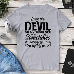 The Devil On My Shoulder T-Shirt. Shop Shirts & Tops on Mounteen. Worldwide shipping available.
