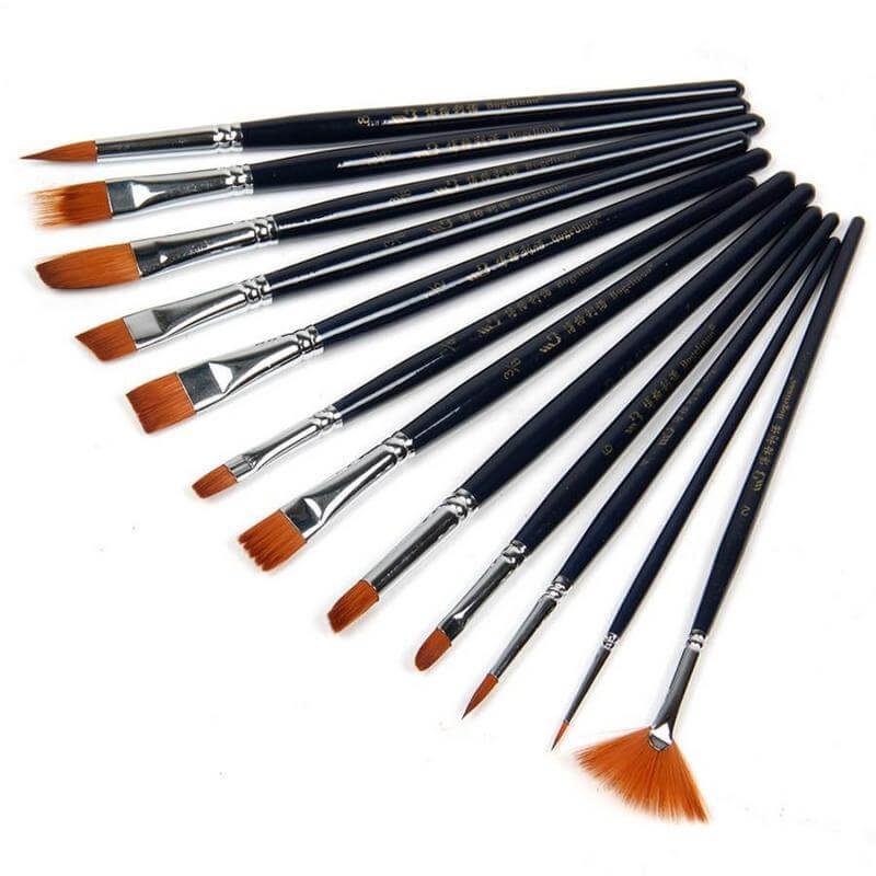 Acrylic Paint Brushes (Set of 12) - Mounteen  Acrylic paint brushes, Paint  brushes, Acrylic