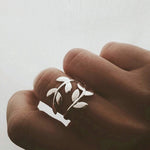 Adjustable Olive Branch Leaf Ring. Shop Jewelry on Mounteen. Worldwide shipping available.