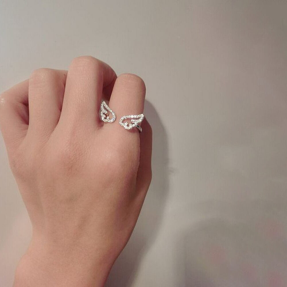 Adjustable Zinc Alloy Angel Wings Ring. Shop Jewelry on Mounteen. Worldwide shipping available.