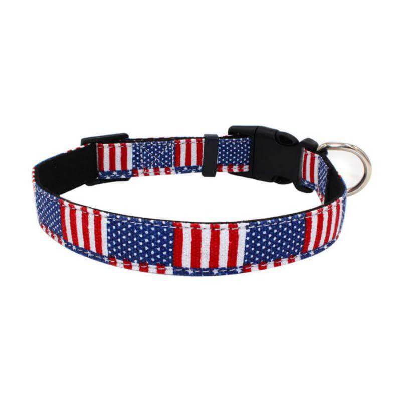 Hondenhalsband met Amerikaanse vlag