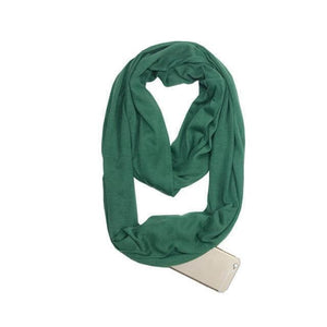 Green Anti Theft Scarf with Pocket. Shop Scarves on Mounteen. Worldwide shipping available.