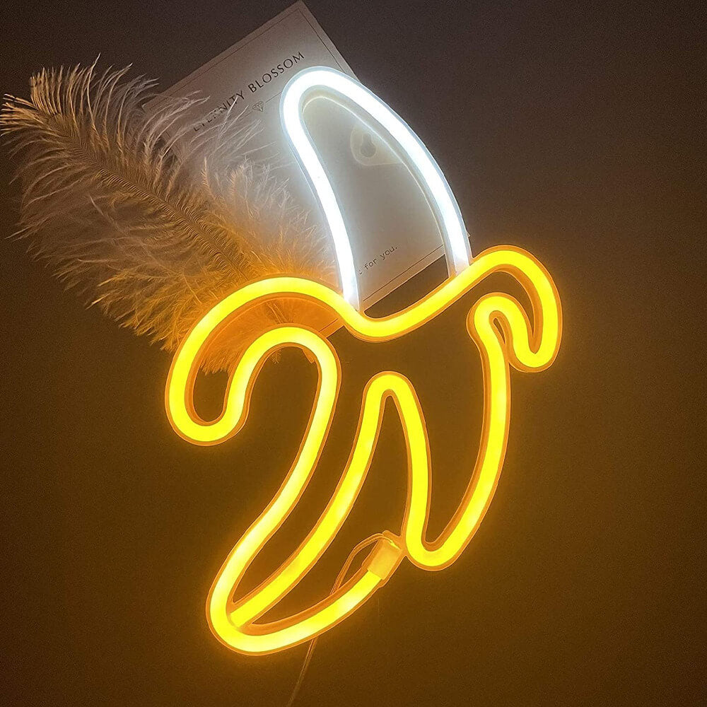 Banana Neon Sign For Wall Decor. Shop Wall Light Fixtures on Mounteen. Worldwide shipping available.