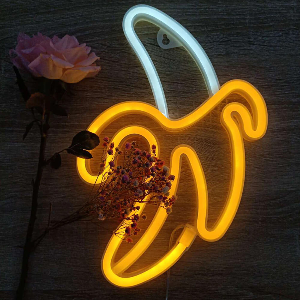 Banana Neon Sign For Wall Decor. Shop Wall Light Fixtures on Mounteen. Worldwide shipping available.