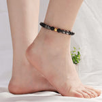 Black Obsidian Anti-Swelling Anklet. Shop Anklets on Mounteen. Worldwide shipping available.