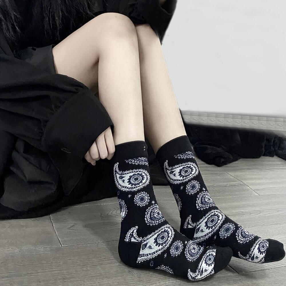 Black Bandana Socks for Women. Shop Hosiery on Mounteen. Worldwide shipping available.