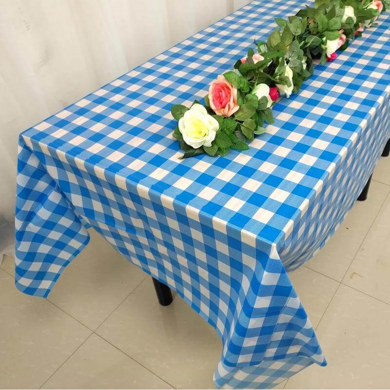 Blue Buffalo Plaid Tablecloth