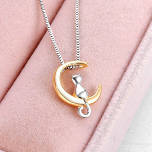 Cat & Moon Pendant Necklace Jewelry. Shop Jewelry on Mounteen. Worldwide shipping available.