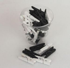 mini clothespins black and white
