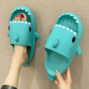 Green Non-Slip Shark Slides. Shop Shoes on Mounteen. Worldwide shipping available.