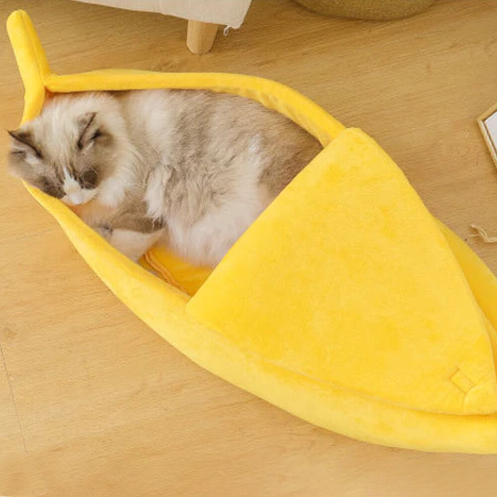 Cotton Banana Cat Bed. Shop Cat Supplies on Mounteen. Worldwide shipping available.