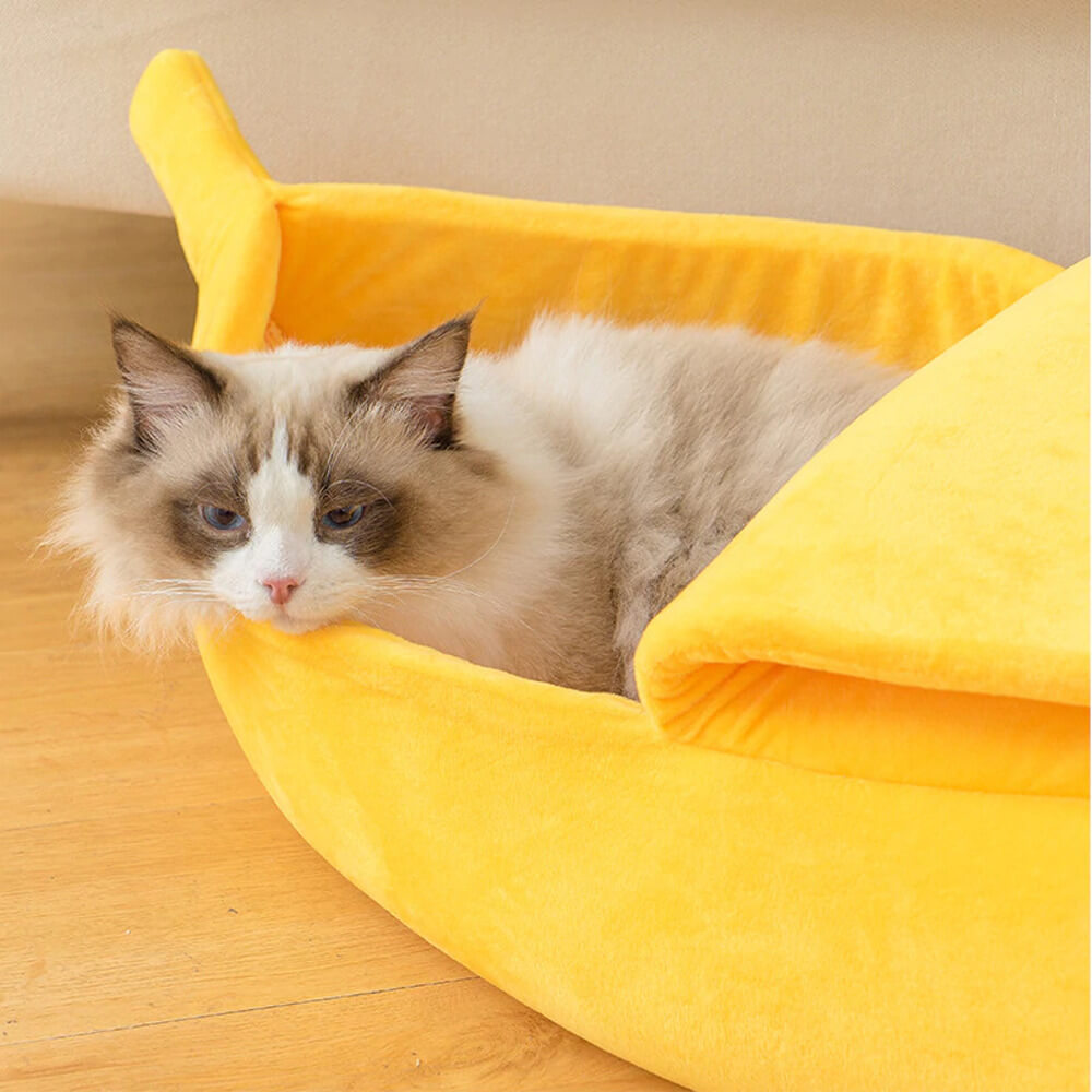Cotton Banana Cat Bed. Shop Cat Supplies on Mounteen. Worldwide shipping available.
