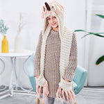 Crochet Unicorn Hooded Scarf. Shop Scarves on Mounteen. Worldwide shipping available.