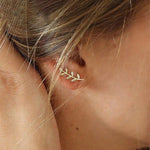 Curvy Leaf Branch Stud Earring. Shop Earrings on Mounteen. Worldwide shipping available.