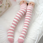 Cute & Comfy Striped Animal Thigh High Socks. Shop Hosiery on Mounteen. Worldwide shipping available.