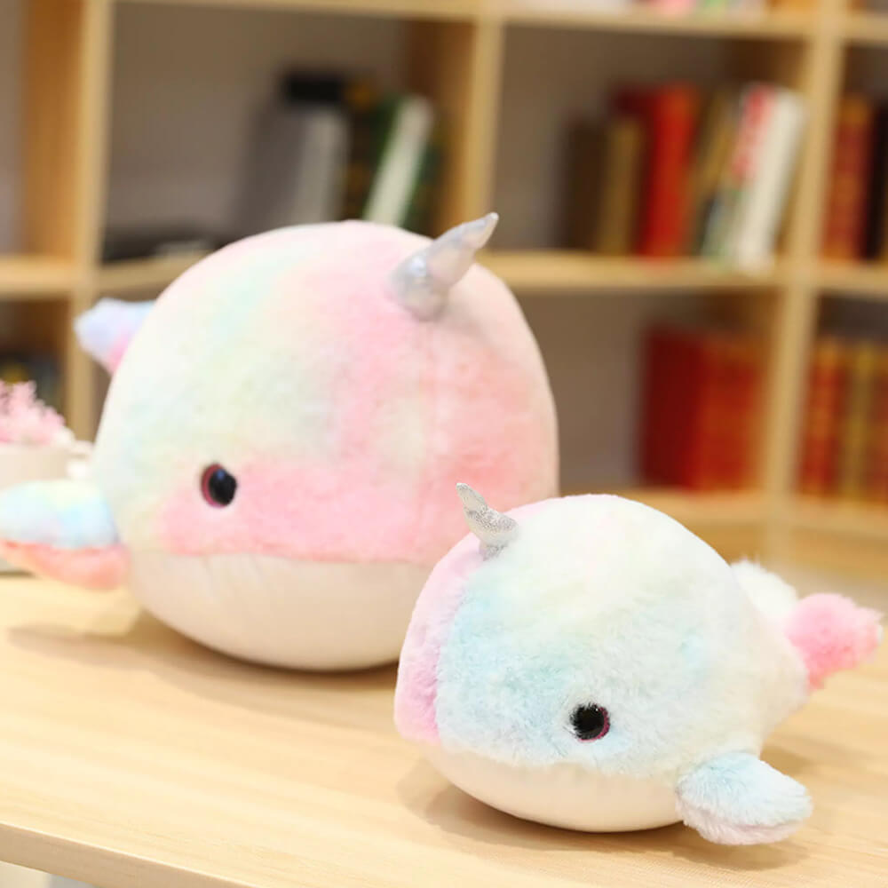 Cute Rainbow Narwhals Plush. Shop Stuffed Animals on Mounteen. Worldwide shipping available.