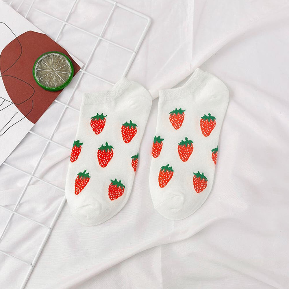 Cute Strawberry Socks. Shop Hosiery on Mounteen. Worldwide shipping available.