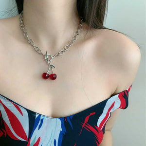 Dainty Cherry Pendant Necklace. Shop Jewelry on Mounteen. Worldwide shipping available.