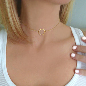Delicate Gold Circle Choker. Shop Jewelry on Mounteen. Worldwide shipping available.