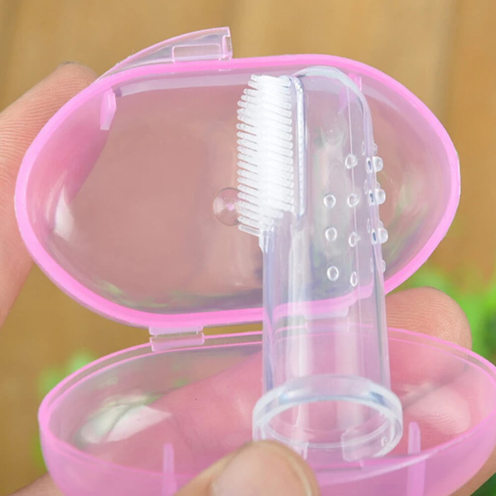 Dual-Sided Silicone Infant Finger Toothbrush. Shop Baby Health & Grooming Kits on Mounteen. Worldwide shipping available.