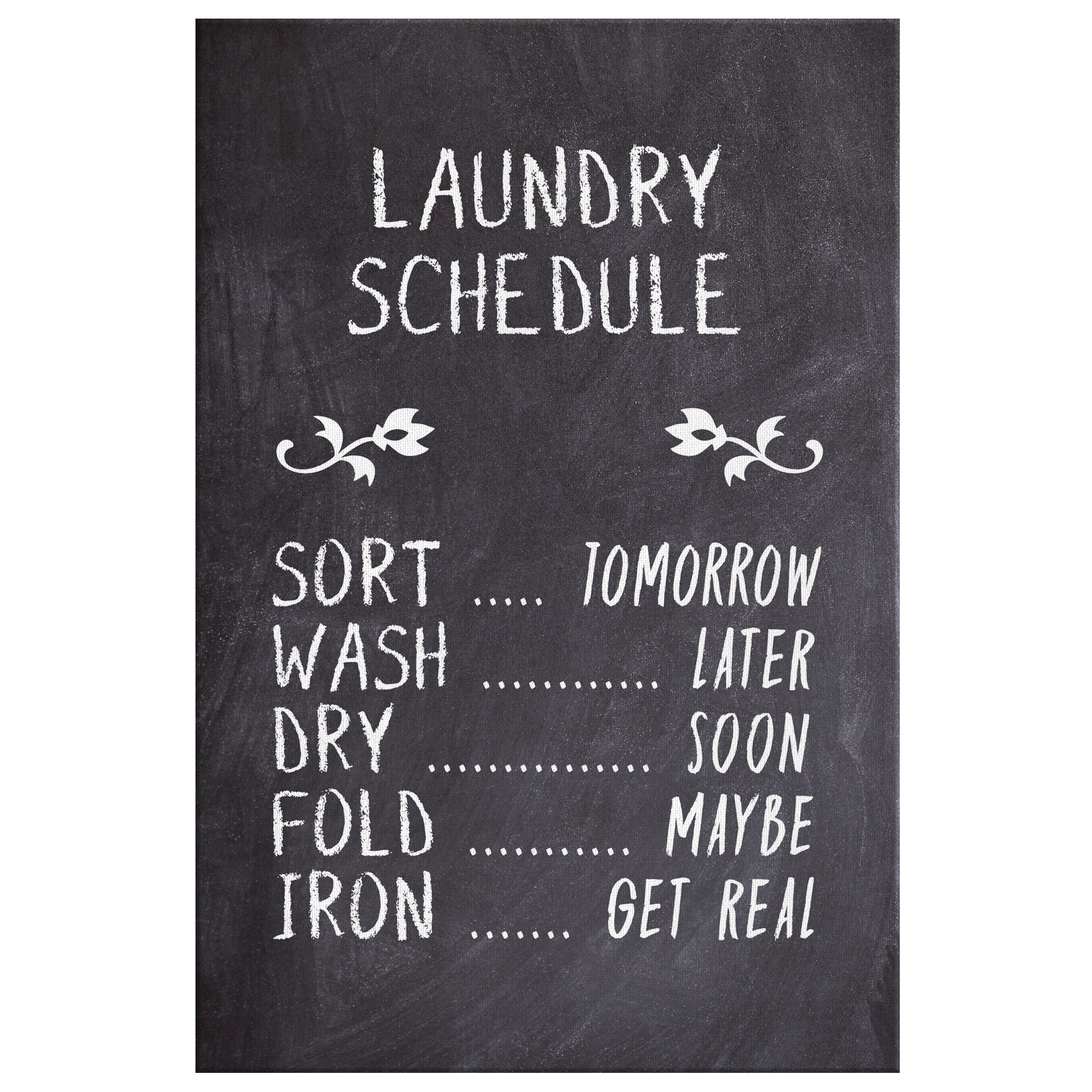 Señal de horario de lavandería - Envoltura de galería