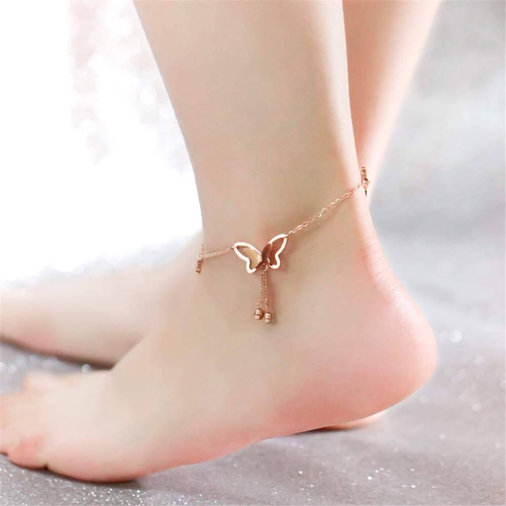 Gold Butterfly Anklet. Shop Jewelry on Mounteen. Worldwide shipping available.