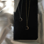 Gold & Silver Crescent Moon Necklace. Shop Jewelry on Mounteen. Worldwide shipping available.