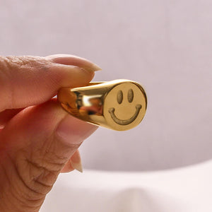 Gold Smiley Ring. Shop Jewelry on Mounteen. Worldwide shipping available.