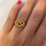 Gold Smiley Ring. Shop Jewelry on Mounteen. Worldwide shipping available.