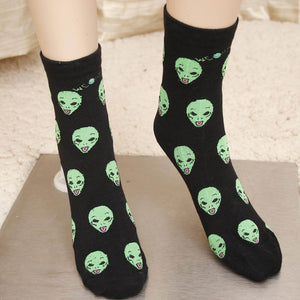 Green Alien Socks. Shop Hosiery on Mounteen. Worldwide shipping available.
