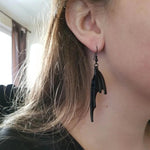 Halloween Black Bat Earrings. Shop Earrings on Mounteen. Worldwide shipping available.