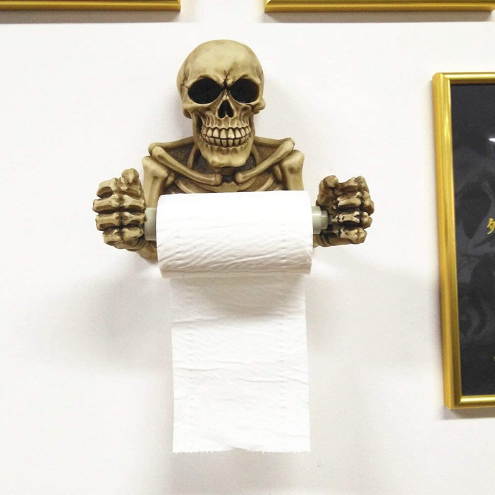 Halloween Skeleton Toilet Paper Holder. Shop Toilet Paper Holders on Mounteen. Worldwide shipping available.