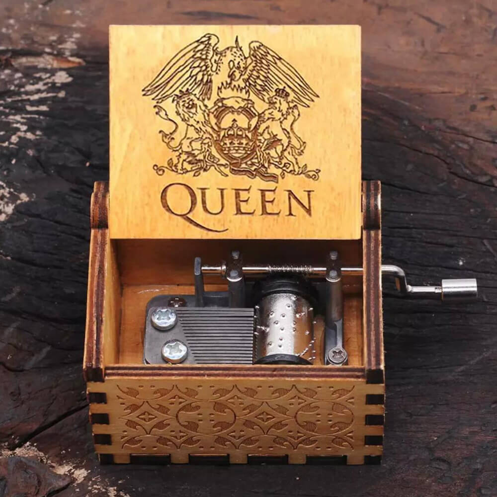 Hand-cranked Wooden Queen Music Box. Shop Music Boxes on Mounteen. Worldwide shipping available.