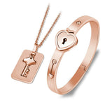 Heart Lock Bracelet With Key Necklace. Shop Bracelets on Mounteen. Worldwide shipping available.