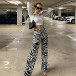 High Waisted Black And White 80's Zebra Pants. Shop Pants on Mounteen. Worldwide shipping available.