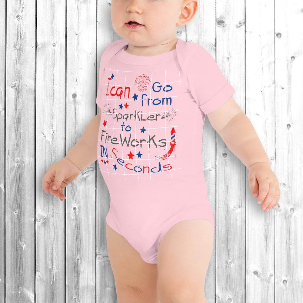 4th of July Baby Onesie Pink