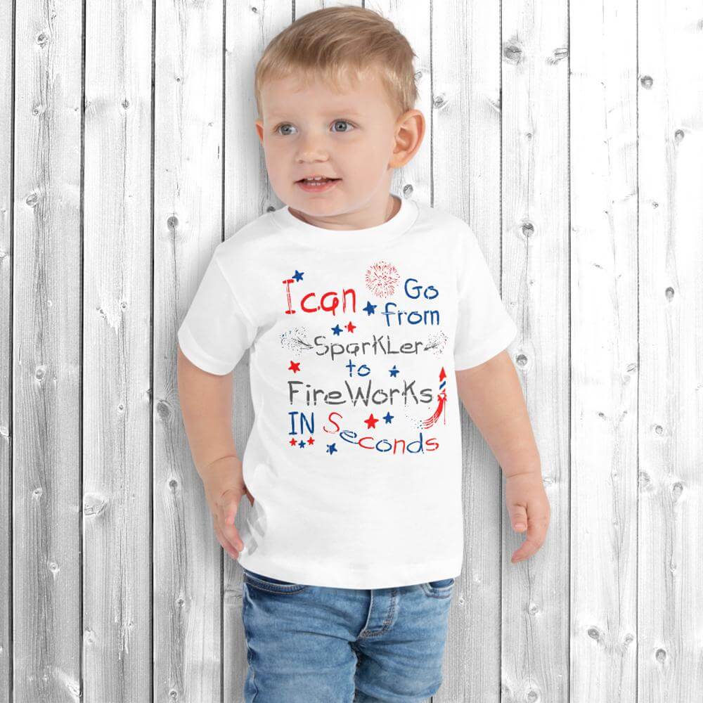 Sparkler To Fireworks Toddler Short Sleeve Tee. Shop Shirts & Tops on Mounteen. Worldwide shipping available.