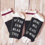 If You Can Read This Bring Me A Glass Of Wine Socks - Black