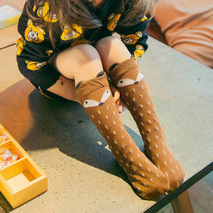 Knee-high fox socks for babies. Shop Hosiery on Mounteen. Worldwide shipping available.