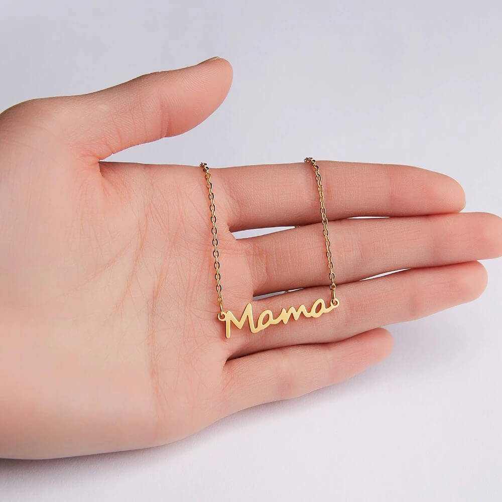 Letter Mama Necklace Gold Chain. Shop Jewelry on Mounteen. Worldwide shipping available.