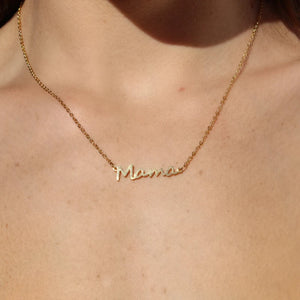 Letter Mama Necklace Gold Chain. Shop Jewelry on Mounteen. Worldwide shipping available.
