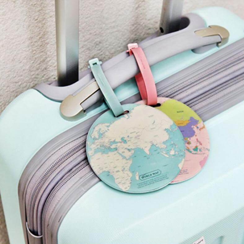 Map Of The World Luggage Tag. Shop Luggage Tags on Mounteen. Worldwide shipping available.