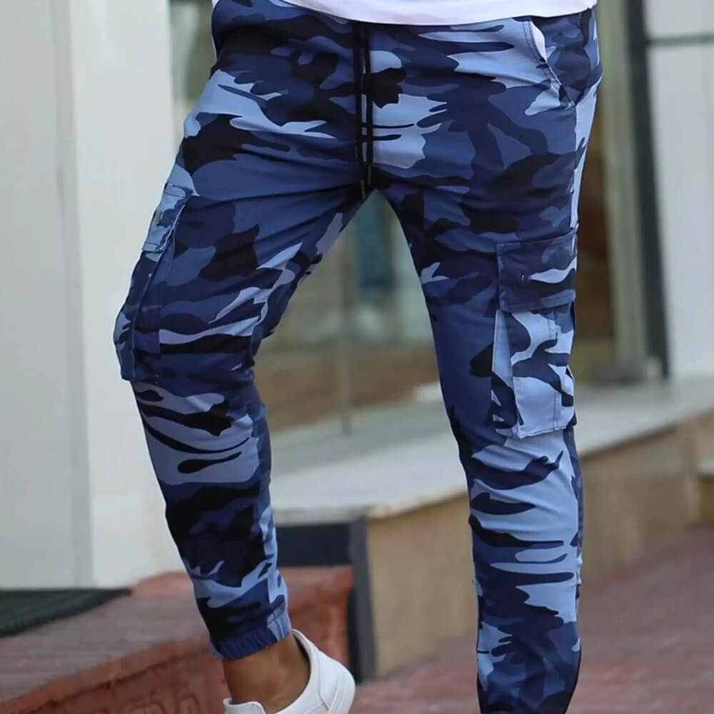 Men's Navy Blue Camo Pants. Shop Pants on Mounteen. Worldwide shipping available.
