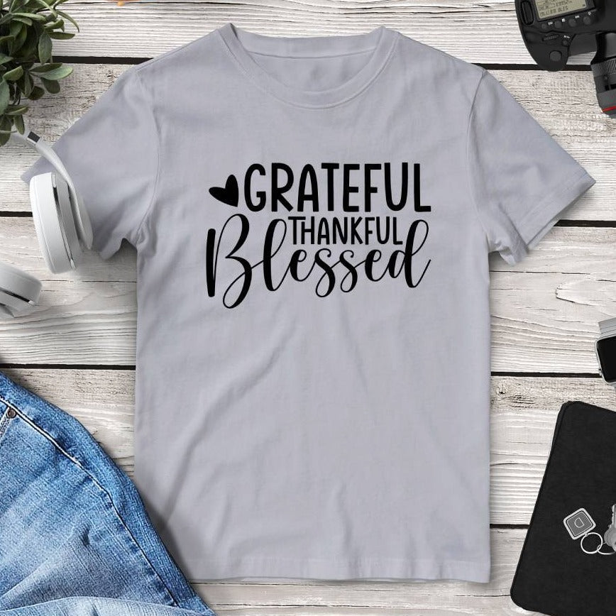 Grateful Thankful Blessed Tee. Shop Shirts & Tops on Mounteen. Worldwide shipping available.