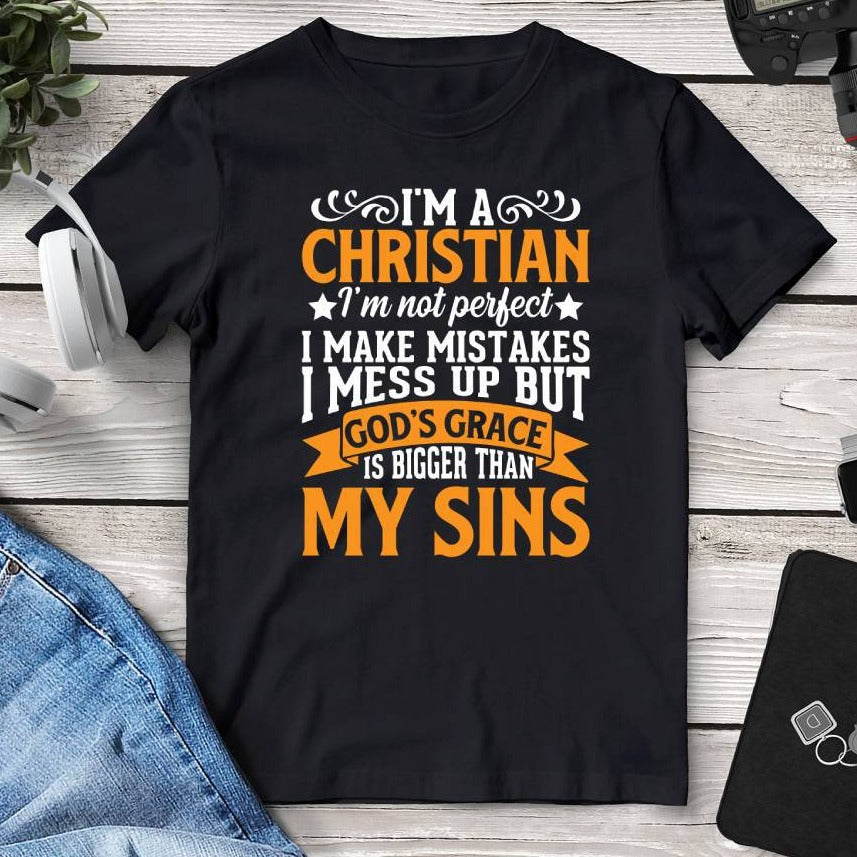 I’m A Christian I’m Not Perfect T-Shirt. Shop Shirts & Tops on Mounteen. Worldwide shipping available.