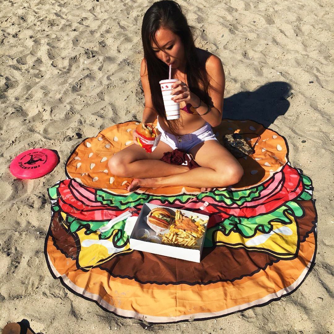 Burger Beach Blanket & Cover Up - Mounteen. Worldwide shipping available.