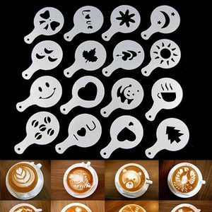 Cappuccino Design Stencil And Shaker Set - Mounteen. Worldwide shipping available.