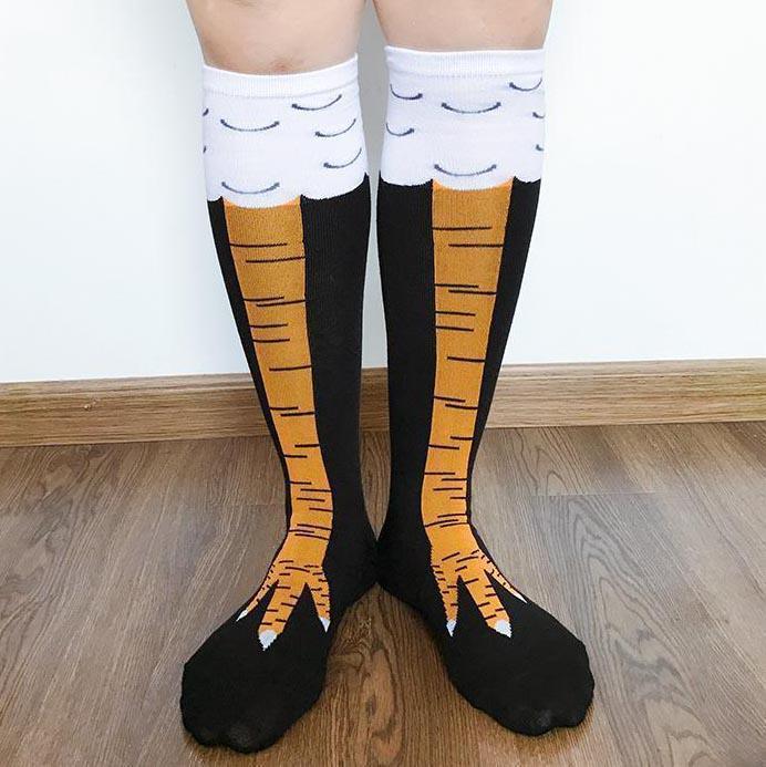Funny Chicken Leg (Feet) Socks Knee High - Mounteen. Worldwide shipping available.