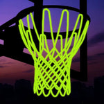 Red de aro de baloncesto que brilla en la oscuridad